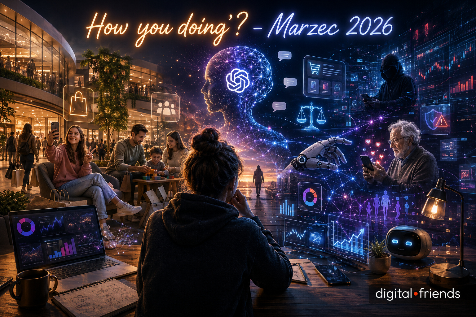 Marzec 2026 w Marketingu: Pomiędzy zachwytem AI a cyfrowym detoksem